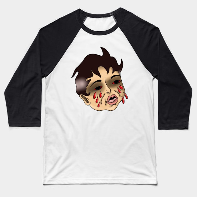 Demon boy Baseball T-Shirt by lizajambalaya